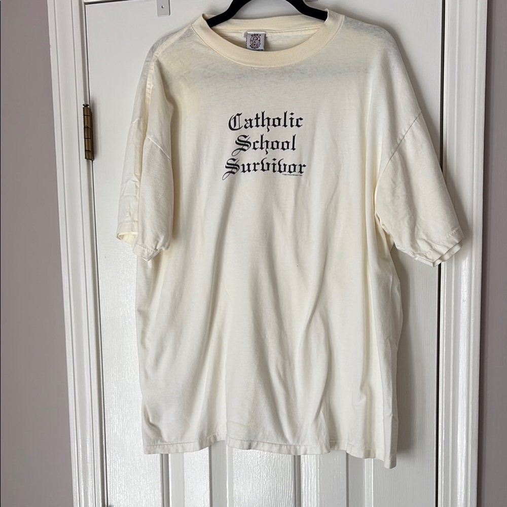Catholic School Survivor Graphic Tee - Cream - Picture 1 of 4